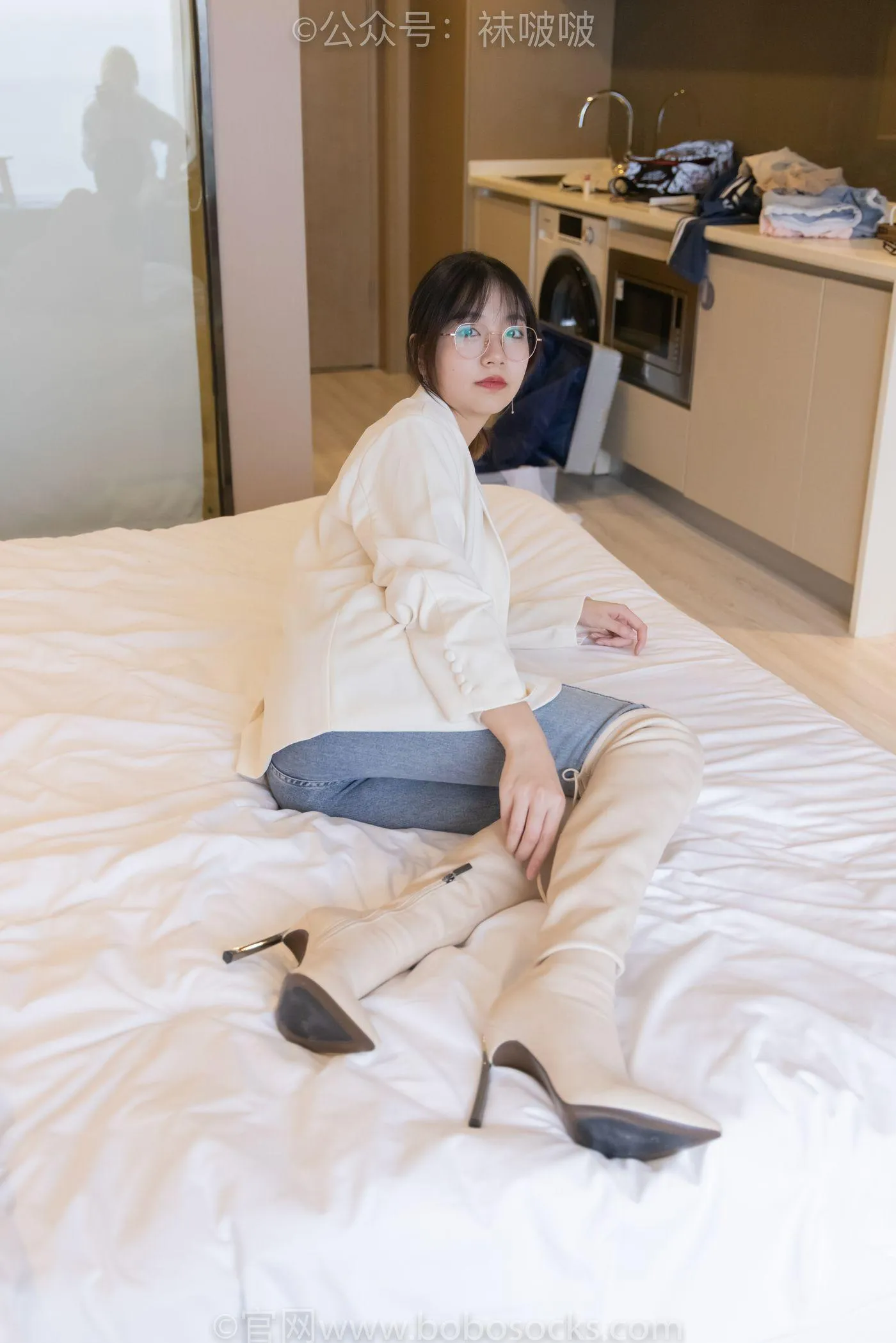 [BoBoSocks袜啵啵]NO.050 小甜豆-高跟长靴、白棉袜 [175P]插图8